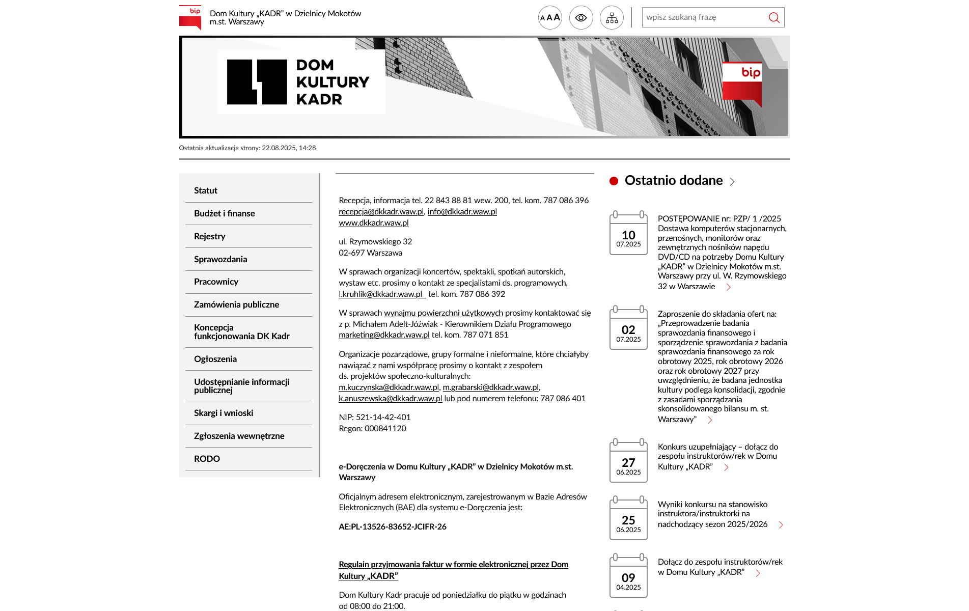 BIP Dom Kultury KADR