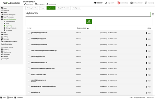 Centrum użytkownika - widoki