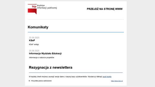 Centrum mailingowe - widoki